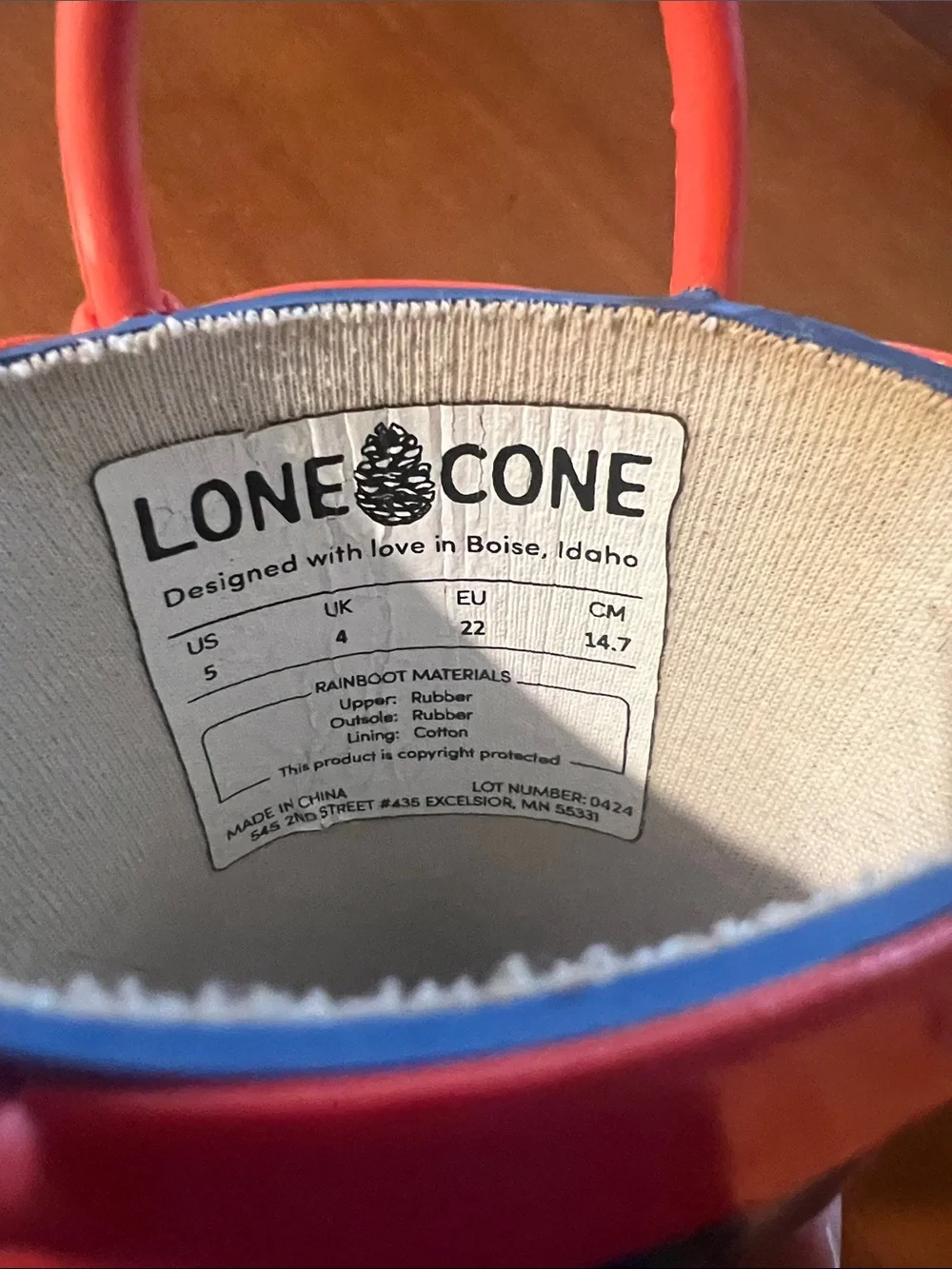 Lone Cone Rainboots in Puddle-a-Saurus Dinosaur Print, size 5 Toddler